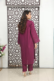 MAGENTA 2PCS EMBROIDED FABRIC LAWN SUIT